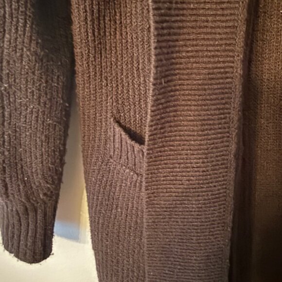 Ann Taylor Open Knit Cardigan Sweater with Casual Pockets -Black -Size XS Petite - Picture 2 of 4